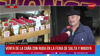 Venta de ca&ntilde;a con ruda en la feria de Salta y Nogoy&aacute;